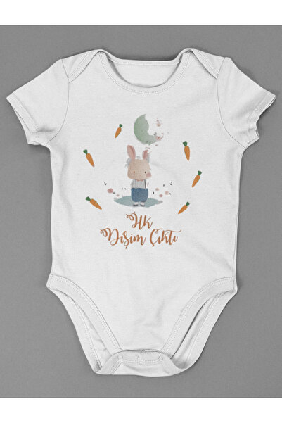 SEVBANO My First Tooth Came Out! Written Cotton Soft Unisex Snap Body Suit