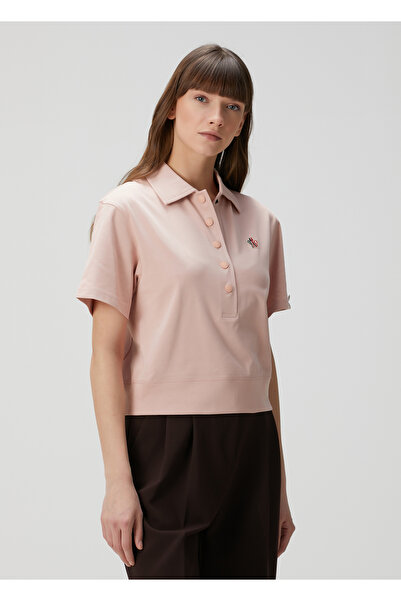 MONCLER GRENOBLE Gren Dynamics Açık Pembe Polo Yaka T-shirt