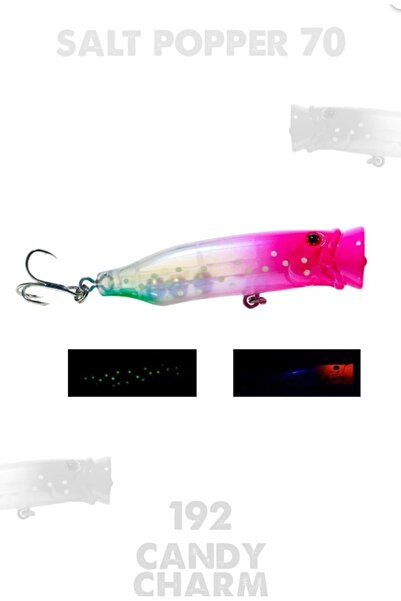 Fujin Salt Popper 70mm 9.5gr Su Üstü Maket Balık Color : Candy Chram