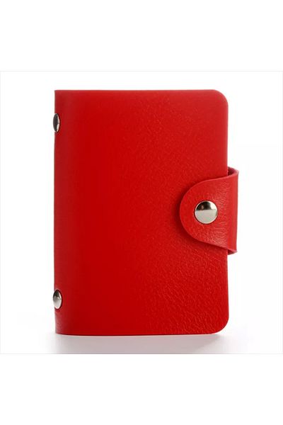 Generic Card Holder Organizer With 24 Slots Red