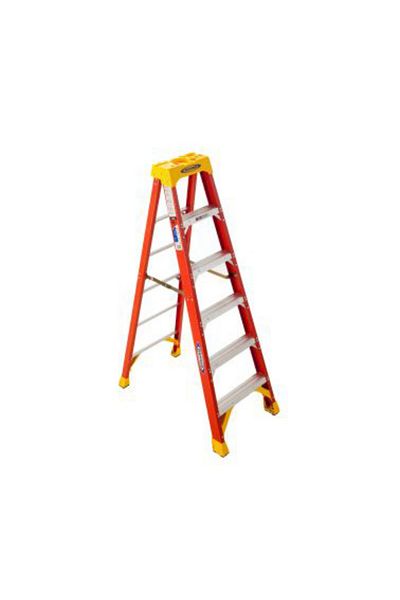 WERNER 6ft Fiberglass Ladder 6206 Type A single -ladder orange & yellow