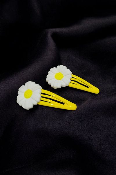 KANİNCHEN Set de 2 catarame cu model de margarete si flori pentru copii