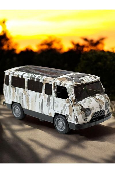 FEN TOYS Classic Collection 11 cm Metal Metal Pull Drop Bus Minibus Car 3 Doors and Trunk Opens
