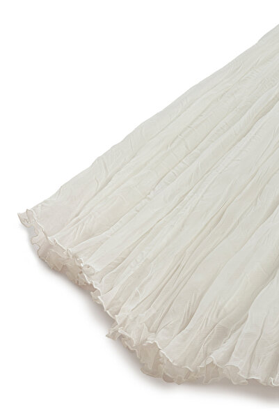praye Pleated Crinkle Chiffon Etket Ecru
