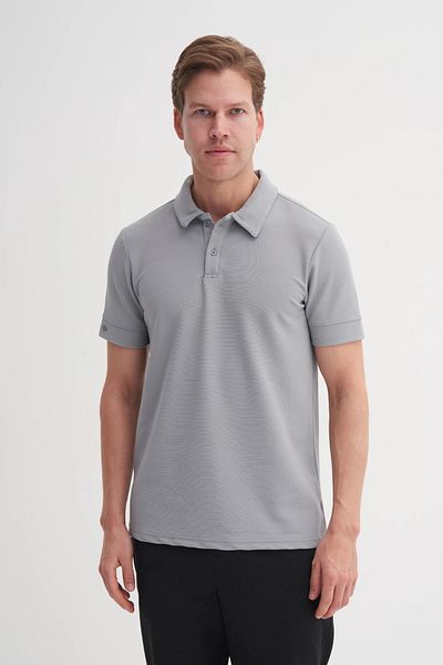 Cazador Πλεκτό χτενισμένο βαμβακερό μπλουζάκι Polo Neck Slim Fit