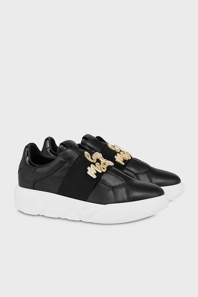 Love Moschino Stone Logo Leather Sneaker Shoes Shoes Ja15064G1Mia400A