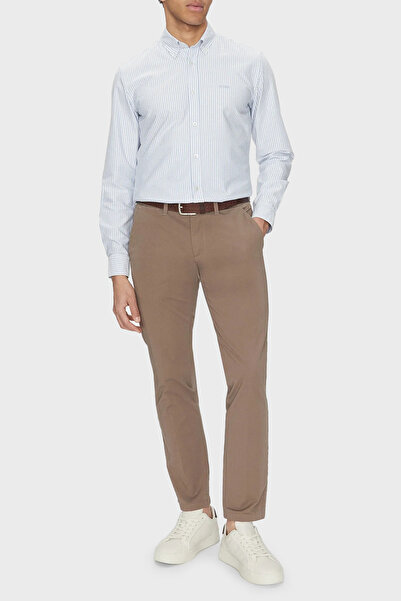 BOSS % 100 Pamuk Slim Fit Çizgili Gömlek Erkek GÖMLEK 50520275 450