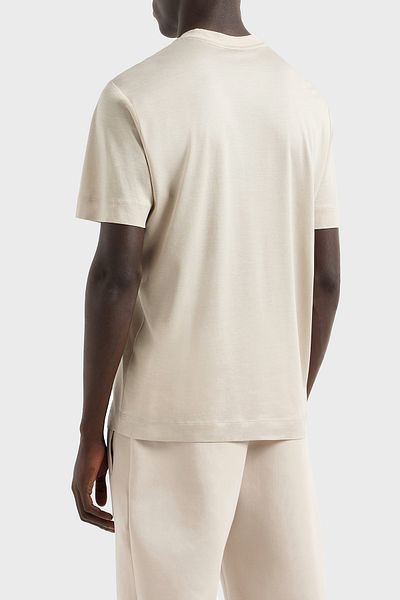 Emporio Armani Λογότυπο Κεντημένο Βαμβακερό Μπλουζάκι με κανονική εφαρμογή Ανδρικό T SHIRT EM 001070   AF13747