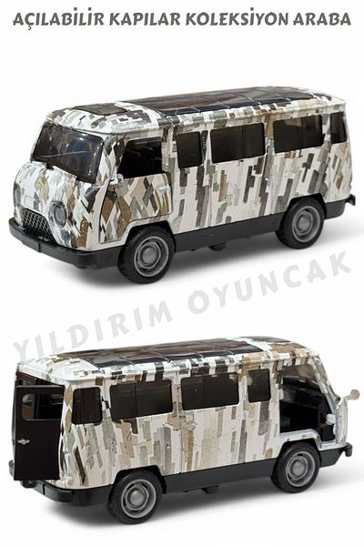 FEN TOYS Classic Collection 11 cm Metal Metal Pull Drop Bus Minibus Car 3 Doors and Trunk Opens