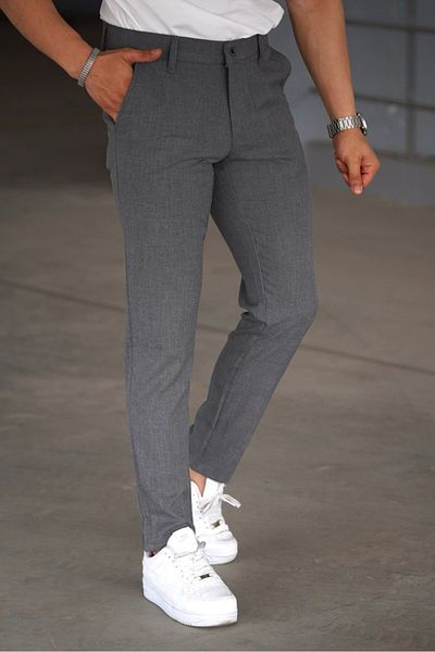 JACK CAPRİO Men's a Quality Old Money Cotton Lycra Flexible Belt Fabric Pants