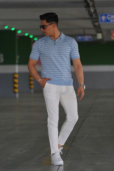 JACK CAPRİO Ανδρικό παντελόνι από βαμβακερό Lycra Stretch Waistband ποιότητας Old Money
