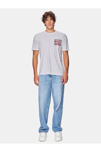 Ltb O-Neck Short Sleeve Regular Gray T-Shirt