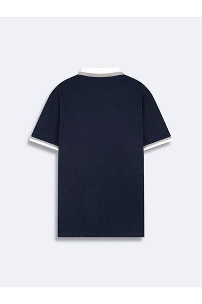 Ltb Βασικό μπλουζάκι με γιακά πόλο κανονικό Navy Blue