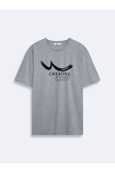 Ltb Crew Neck Short Sleeve Regular Gray T-Shirt