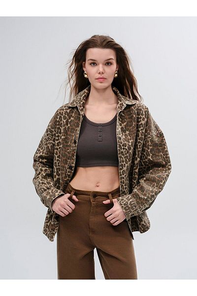 Ltb Τζιν πουκάμισο Rınna Leopard Oversized