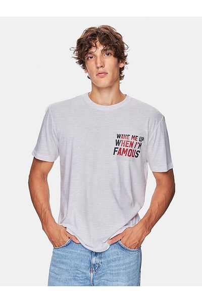 Ltb O-Neck Short Sleeve Regular Gray T-Shirt