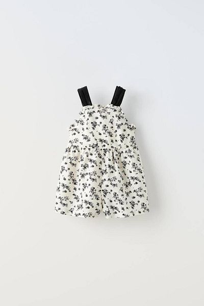 GAistKids Girl's Floral Linen Jumpsuit Dress