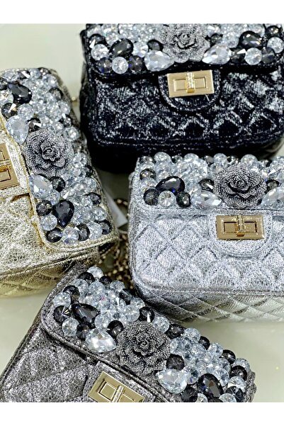 OUEEN ELİZABETH КРИСТАЛЬНИЙ КАМІНЬ І КВІТКОВІ ДЕТАЛІ, БЛИСКУЧА «МІНІ-Сумка через плече для жінок