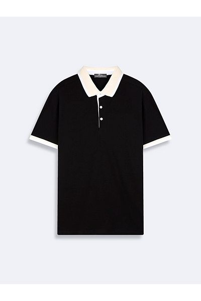 Ltb Μαύρο πλεκτό μπλουζάκι Basic Polo Neck
