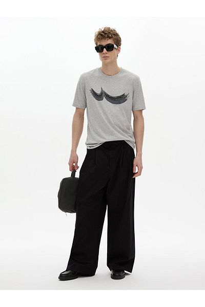 Ltb O-Neck Short Sleeve Regular Gray T-Shirt