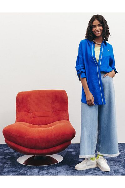 Kayra Patı Hidden Textured Tunic Cobalt Blue