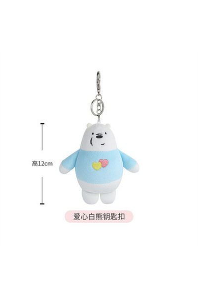 Choice 12cm 05 12cm We Bare Bears Anime Plush Keychain Toys Pendant Grizzly Panda Ice Bear Key Ring Stuffed
