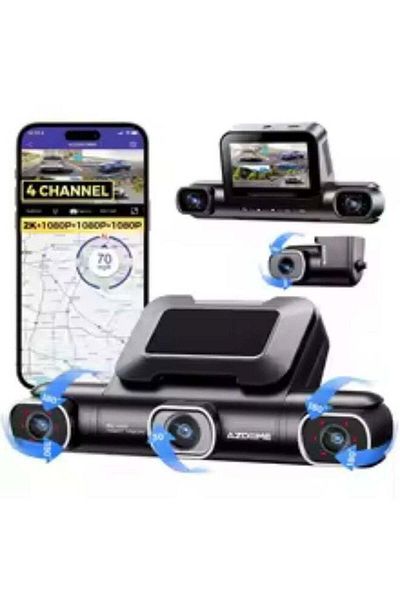 Generic M660 Dash Cam 2K+3*1080P 4CH Car DVR,3”Screen Dash Cam with Night Vision,Built-in GPS