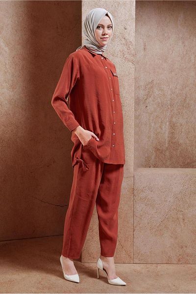 Alvina Bead Detailed Trousers Suit 44755