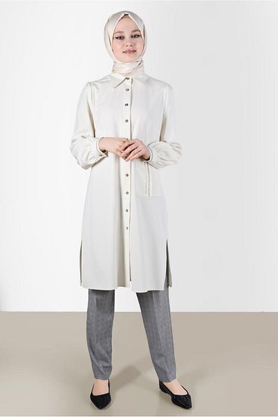 Alvina Boydandan Buttoned and Stone Detailed Tunic 42528