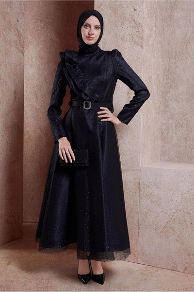 Alvina 50271 Model Rochie de Seara Modestă - Rochie cu Curea
