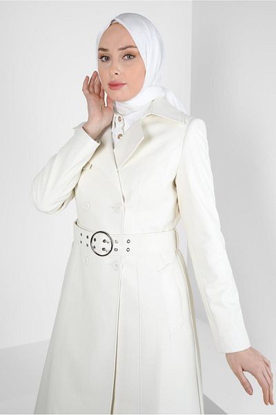 Alvina BELTED FUNNY LEATHER TRENCH COAT 10692