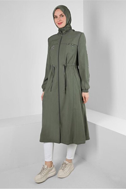 Alvina KAPÜŞONLU BELİ BÜZGÜLÜ TRENÇKOT 10780