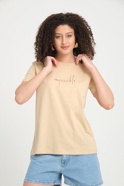 Store 100% Cotton Relaxed Fit Crew Neck T-Shirt - Minimalist Text Design