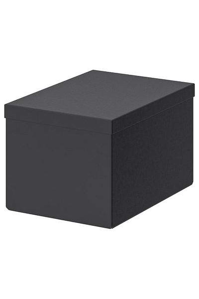 IKEA TJENA Storage Box with Lid, Black, 18x25x15 cm – Compact & Stylish Organizer | IKEA