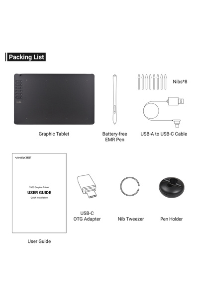 Choice1 جهاز لوحي للرسم T1161 VINSA T1161 فائق النحافة لإنشاء الرسومات الفنية مع قلم رقمي 8 بدون بطارية