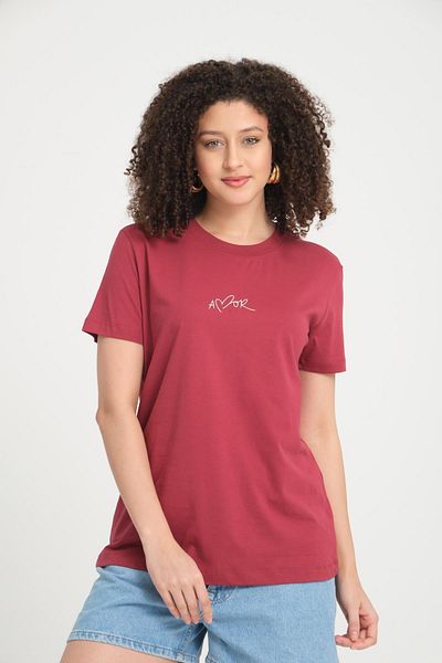 Store 100% Cotton, Relaxed Fit Short Sleeve T-Shirt - Stylish Amour Lettering