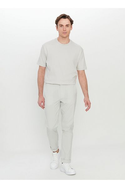 ALTINYILDIZ CLASSICS Altınyıldız Classics Elastic Waist Normal Leg Slim Fit Stone Men's Trousers Ace 001252195 _Tas