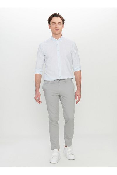 ALTINYILDIZ CLASSICS Altınyıldız Classics Normal Waist Normal Leg Slim Fit Gray Men's Trousers Ace 001252192 _Gri