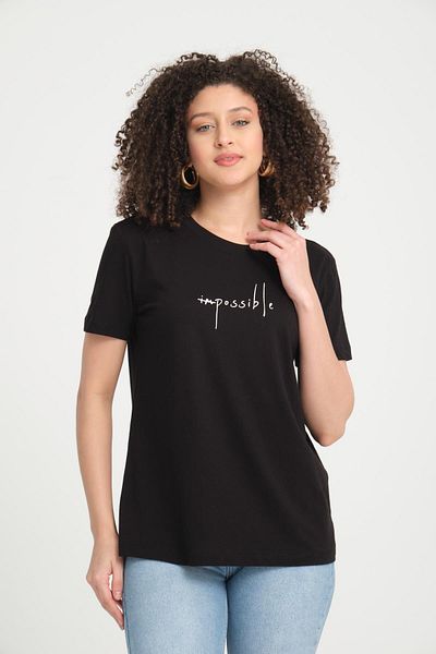 Store 100% Cotton Relaxed Fit Crew Neck T-Shirt - Minimalist Text Design