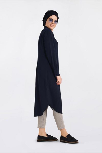 Alvina Buttoned and Pocket Detailed Tunic 4397