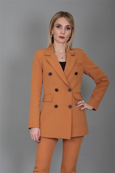 ÖNDER ÖZSOY Erkek Yaka Kuruvaze Blazer Ceket-Taba