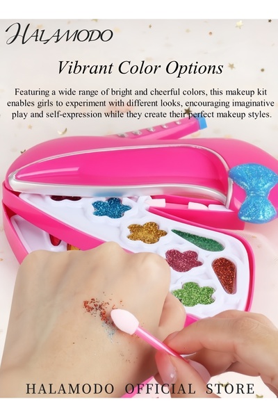 Generic مجموعة مكياج للأطفال للبنات، مستحضرات تجميل حقيقية قابلة للغسل، هدايا عيد ميلاد للبنات بعمر 3 سنوات فما فوق، ألعاب تظاهرية