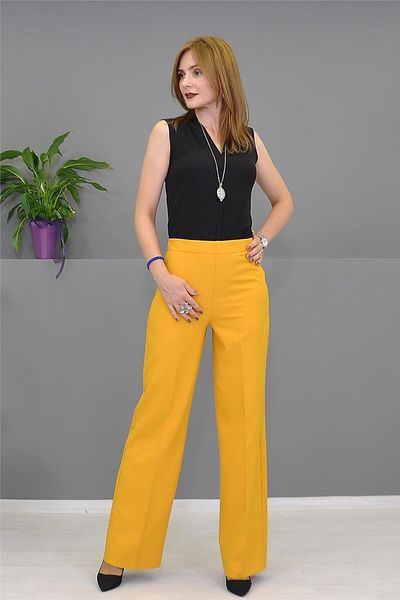 ÖNDER ÖZSOY Wide Leg Trousers - Mustard