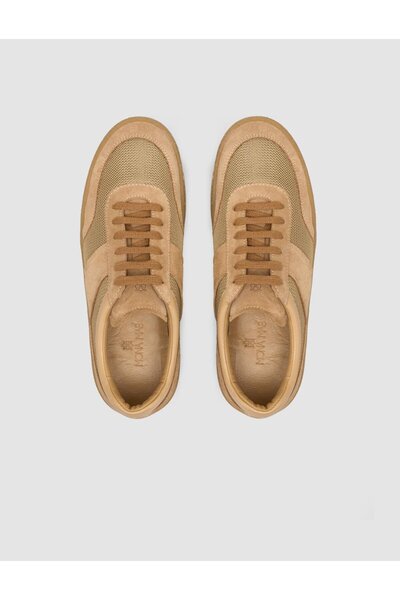 Cabani 100% Genuine Leather Suede Tan Women's Sports Shoes