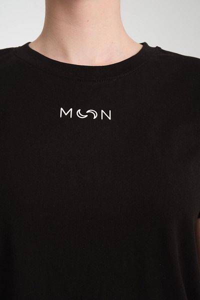 Store 100% Cotton Relaxed Cut Crew Neck T-Shirt - Stylish Moon Detail