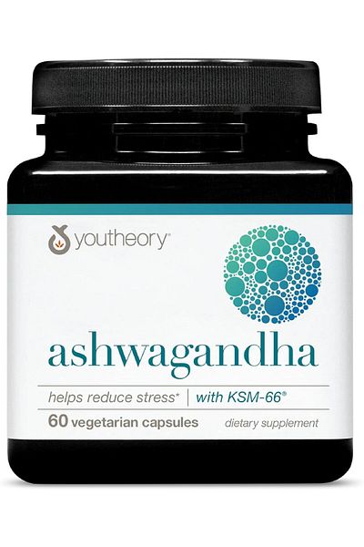 Youtheory Ashwagandha 7200 mg Per Serving, with Clinically Proven KSM-66 and Ginger