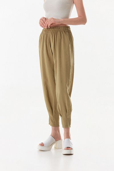 Fulla Moda Φαρδύ παντελόνι με ελαστική μέση και τσέπες