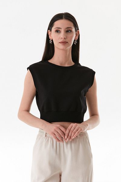 Fulla Moda Tricou fără mâneci cu nervuri de bază