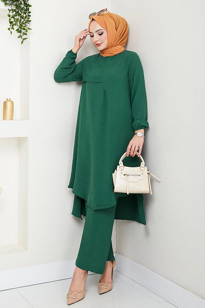 ModaMerve Suit with Cuff Elastic 4013Mh1062-M Emerald