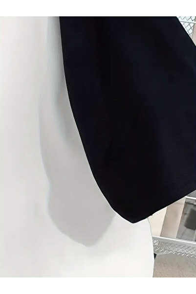 Touz Moda Μπλουζάκι Y2K Γκρι Λευκό Raglan Sleeve Oversize